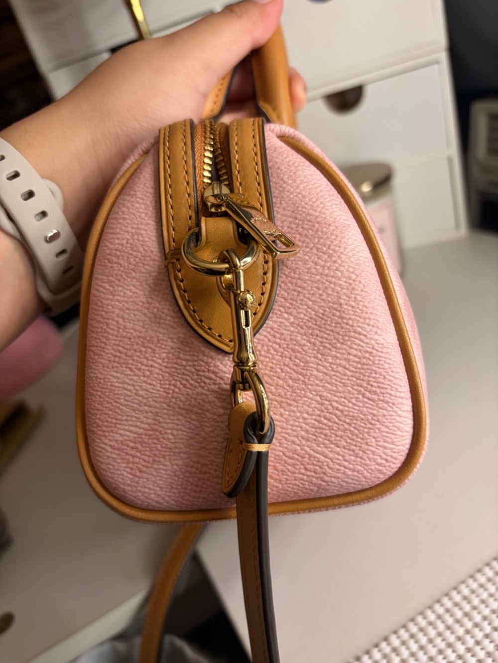 Coach Powder Pink Mini Rowan - Picture 4 of 13